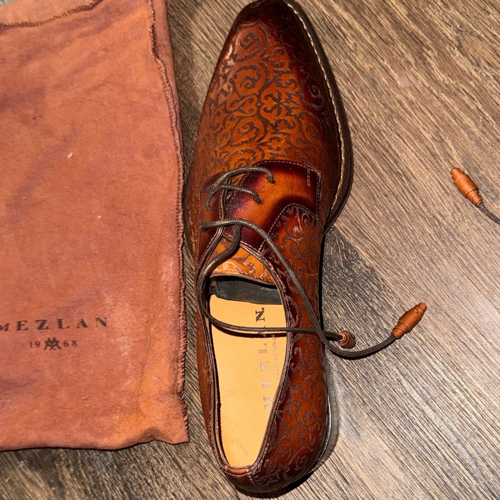Mezlan Intricate Brown Leather Oxfords - Picture 5 of 12